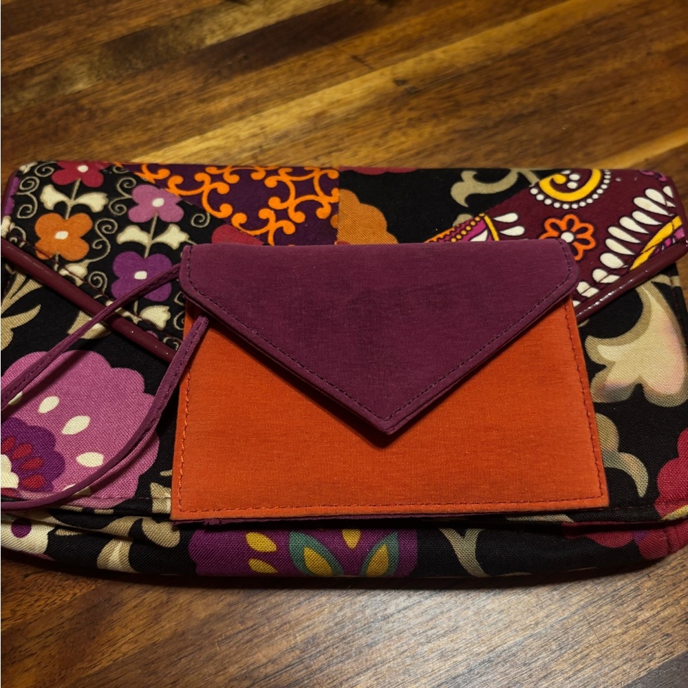 Vera Bradley Floral Envelope Clutch in Purple and Orange